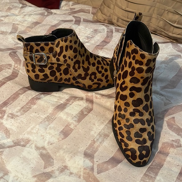 Steven Madden leopard ankle booties. - Picture 1 of 6